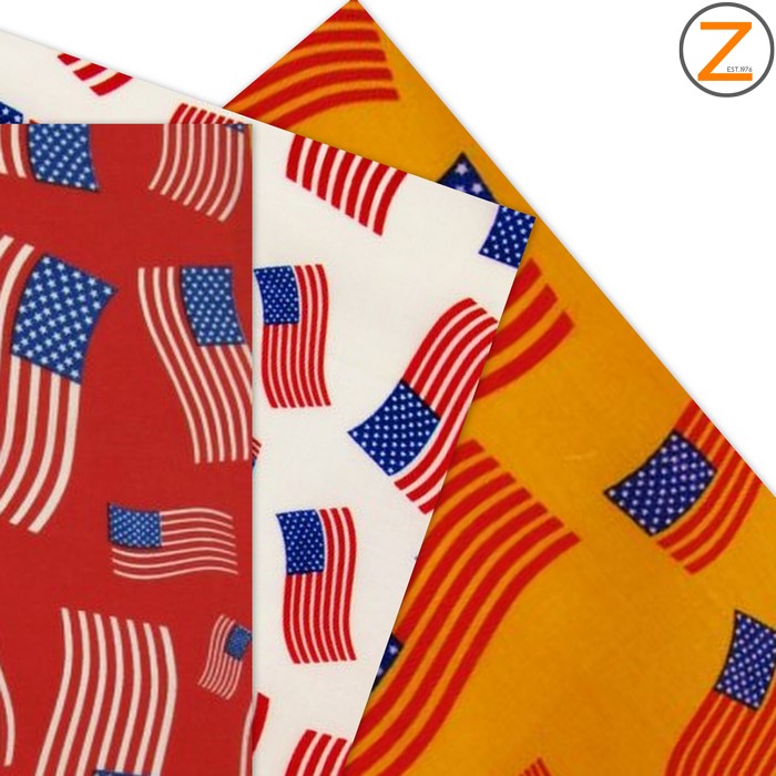 American Flags Poly Cotton Printed Fabric