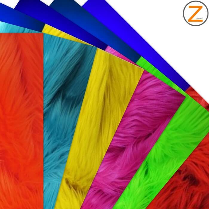 UV Reactive Solid Shaggy Faux Fur Fabric - 2" Pile length