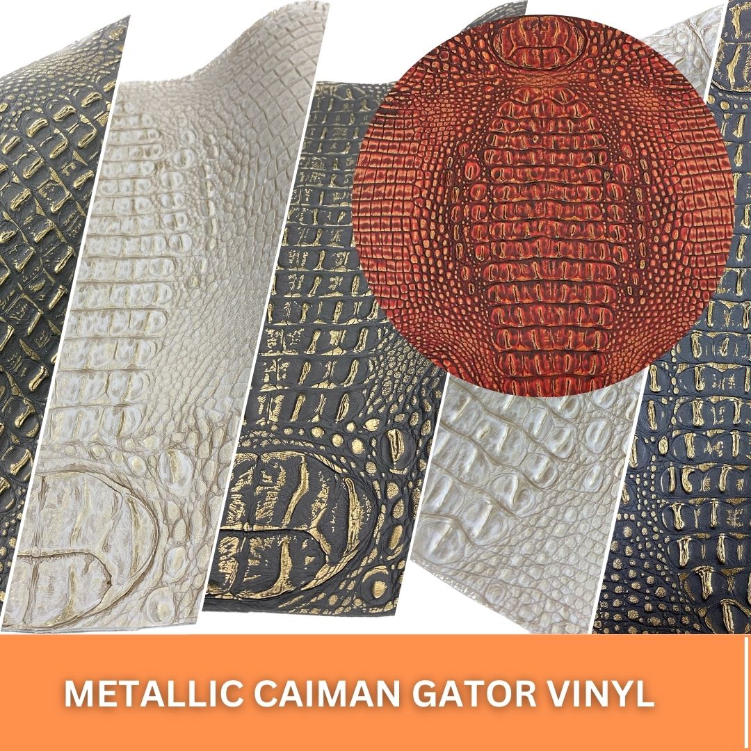 Metallic Caiman Gator Vinyl - DuroLast&reg; by the Roll