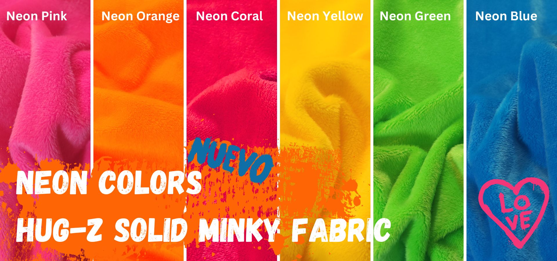 Neon Solid Baby Soft Minky Big Z Fabric