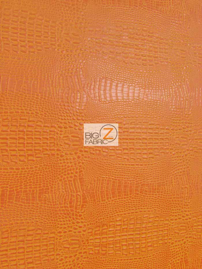Crush Orange Crocodile Marine Vinyl Fabric / Sold By The Yard (Second Quality Goods) - 0