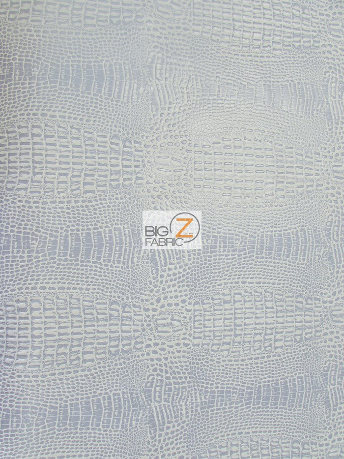 Crocodile Marine Vinyl Fabric - Auto/Boat - Upholstery Fabric / Cool Silver / By The Roll - 30 Yards - 0