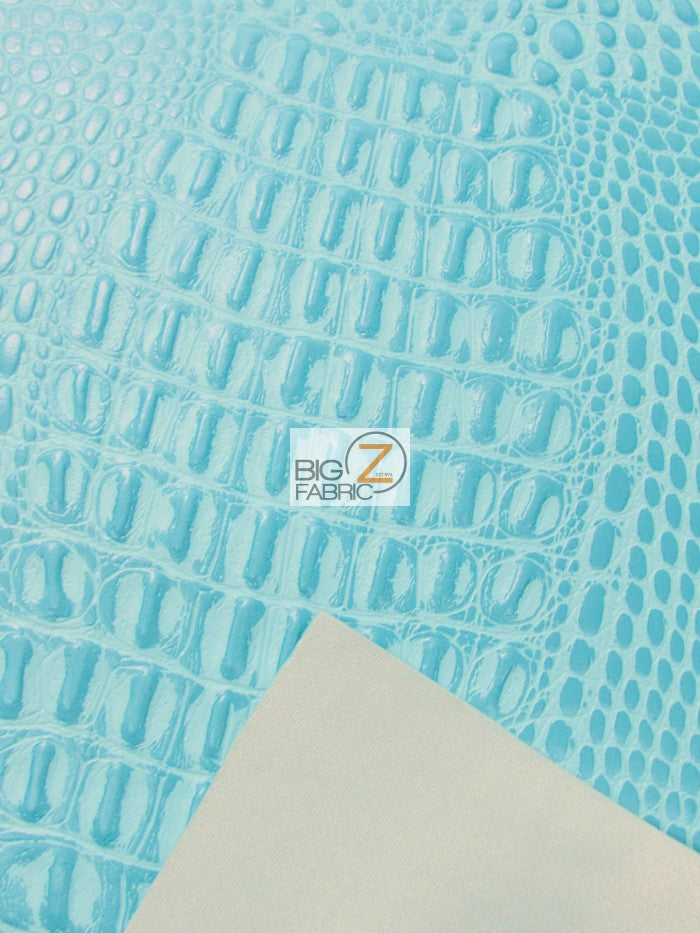 Crocodile Marine Vinyl Fabric - Auto/Boat - Upholstery Fabric / Cool Silver / By The Roll - 30 Yards