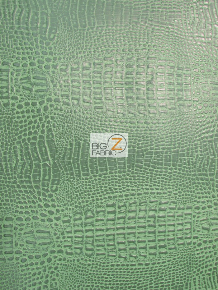 Crocodile Marine Vinyl Fabric - Auto/Boat - Upholstery Fabric / Venom Green / By The Roll - 30 Yards - 0