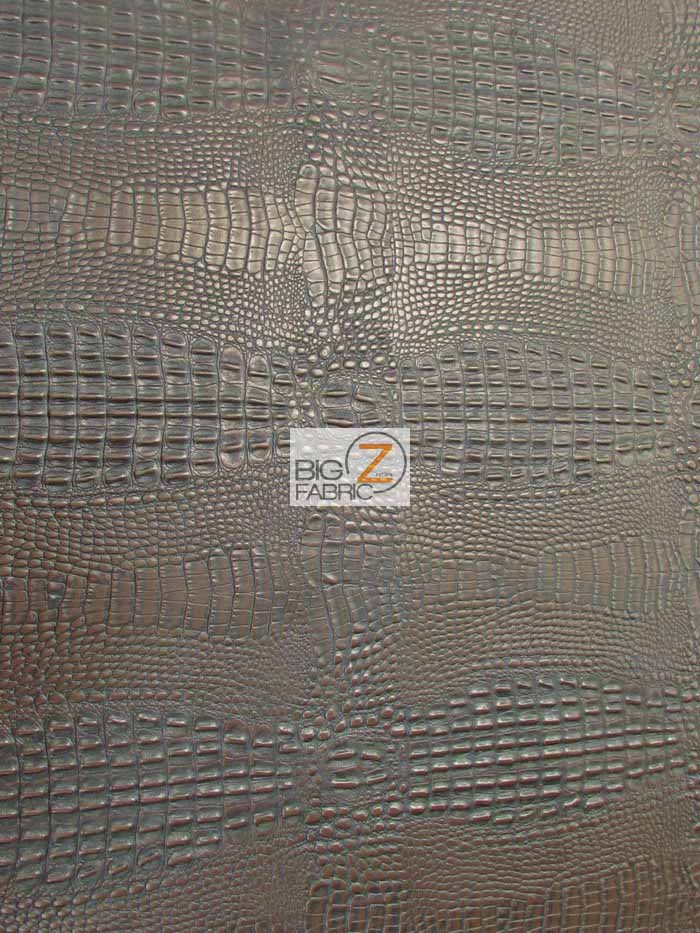 Crocodile Marine Vinyl Fabric - Auto/Boat - Upholstery Fabric / Wood Brown / By The Roll - 30 Yards - 0
