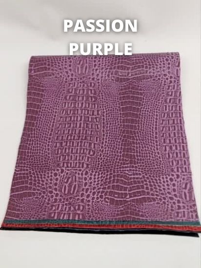Crocodile Marine Vinyl Fabric - Auto/Boat - Upholstery Fabric / Passion Purple / By The Roll - 30 Yards