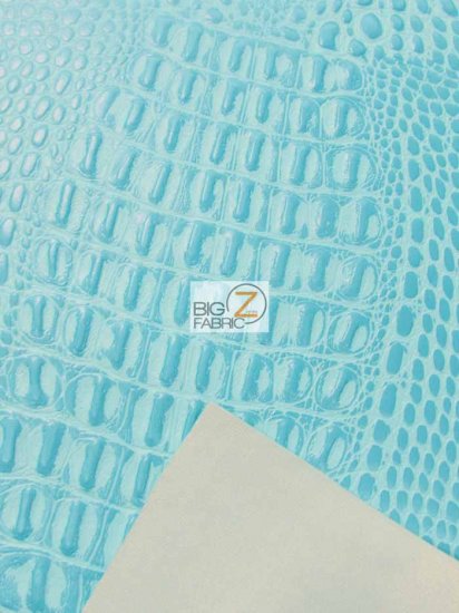 Crocodile Marine Vinyl Fabric - Auto/Boat - Upholstery Fabric / Teal / By The Roll - 30 Yards