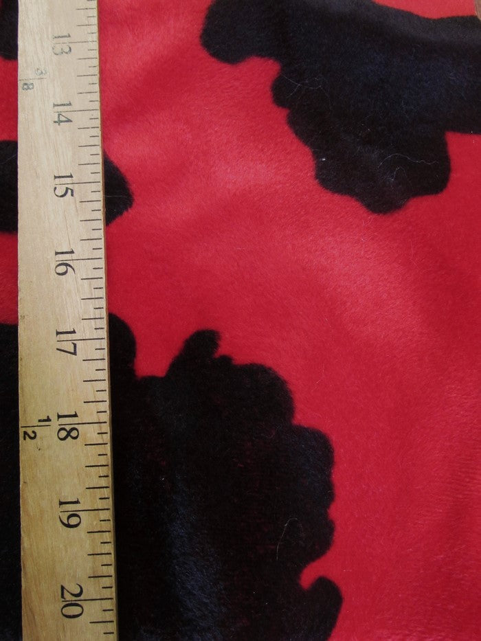 Black/White Velboa Cow Animal Short Pile Fabric / By The Roll - 25 Yards