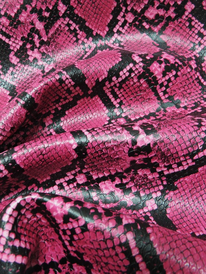 Kiss Fuchsia / Calico Python Snake Vinyl Fabric - 0