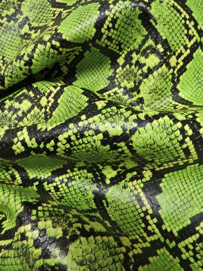 Venom Green / Calico Python Snake Vinyl Fabric - 0