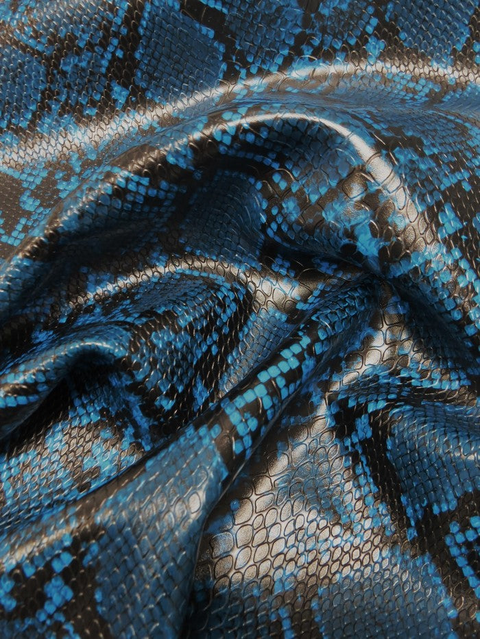 Midnight Blue / Calico Python Snake Vinyl Fabric - 0