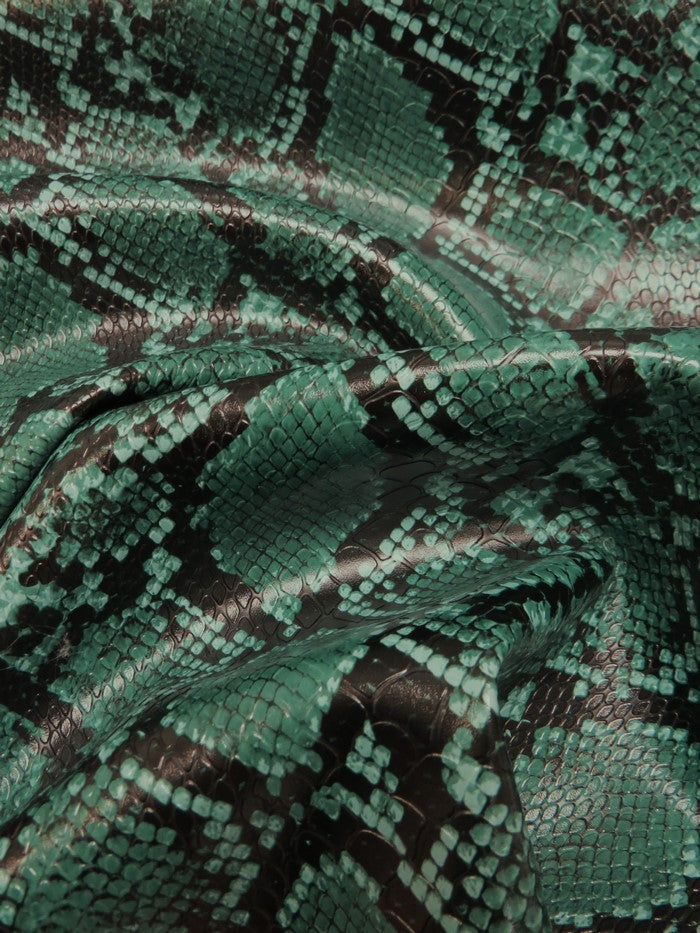 Poison Green / Calico Python Snake Vinyl Fabric