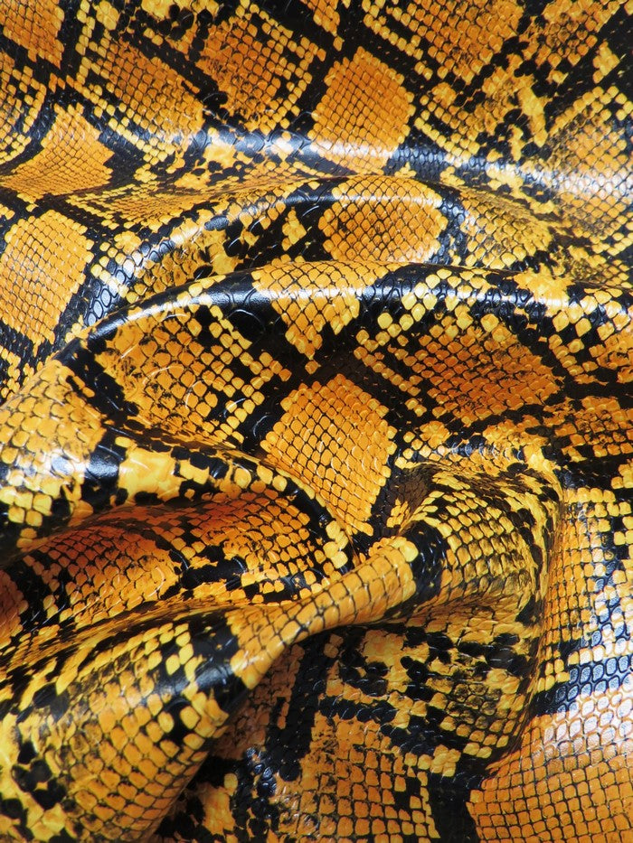 Desert Gold / Calico Python Snake Vinyl Fabric - 0