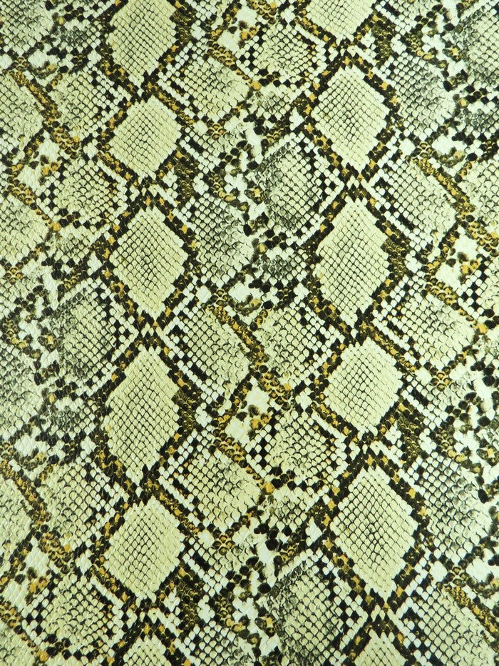 Natural Ivory / Calico Python Snake Vinyl Fabric