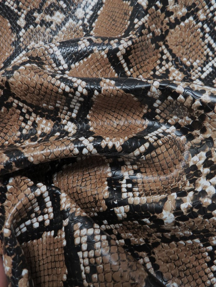 Valley Brown / Calico Python Snake Vinyl Fabric - 0