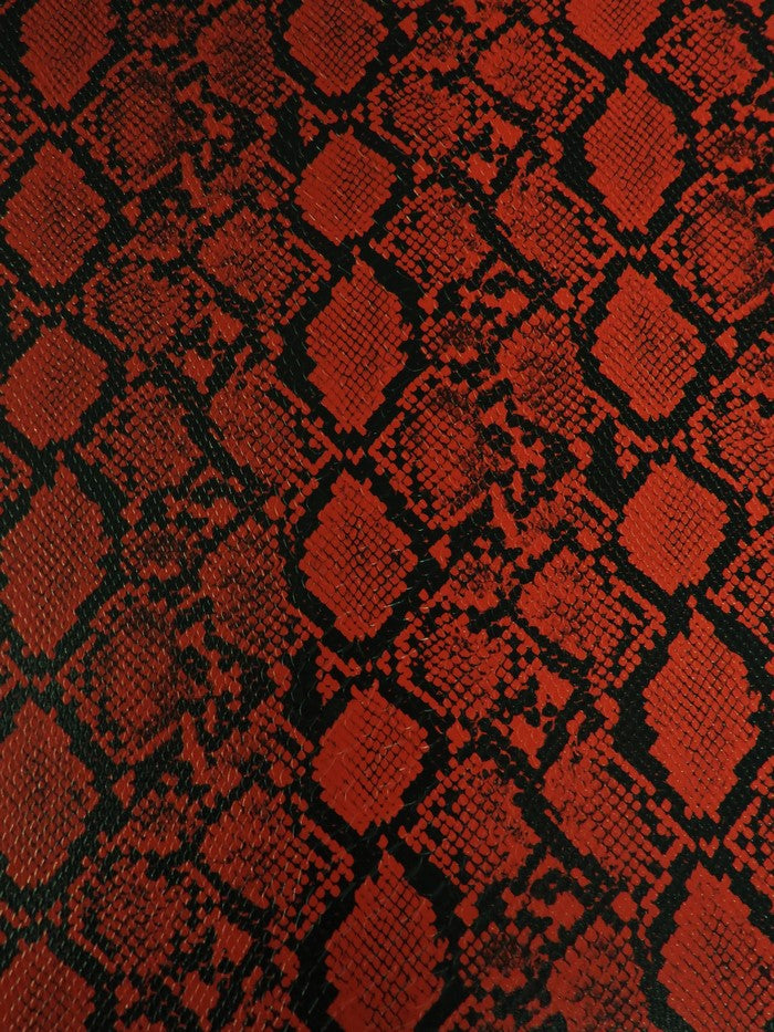 Blood Red / Calico Python Snake Vinyl Fabric