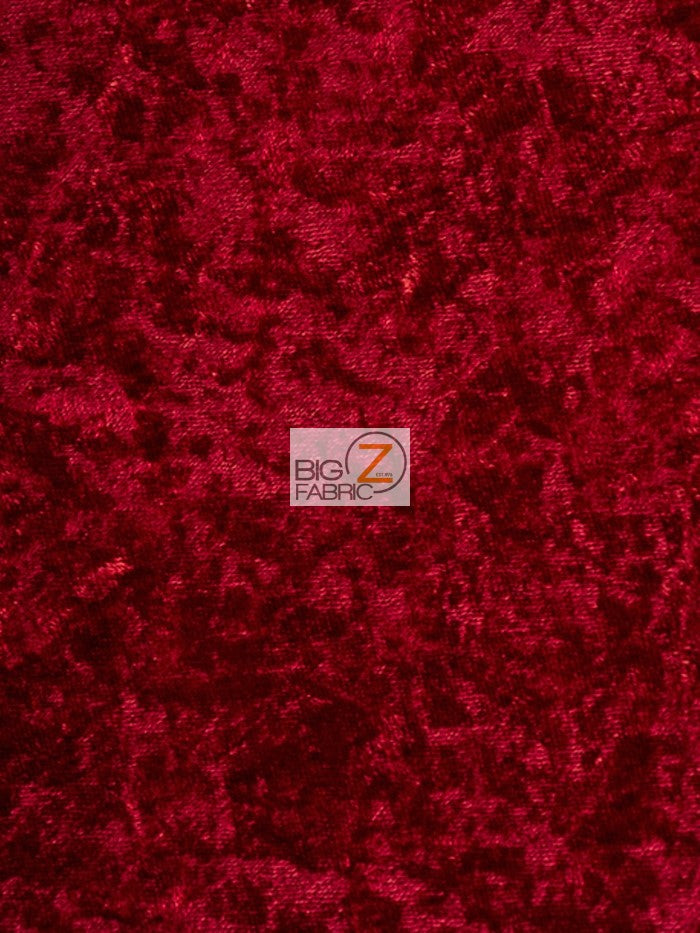 Crushed Stretch Velvet Costume Fabric / Red / Sold By The Yard (Second Quality Goods)