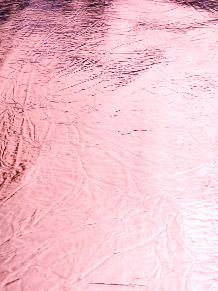 Light Pink Distressed/Crushed Chrome Metallic Mirror Vinyl Fabric / Sold By The Yard/DuroLast &reg;