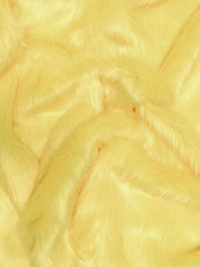 Sunshine Solid Shaggy Long Pile Faux Fur Fabric / Sold By The Yard (Second Quality Goods)