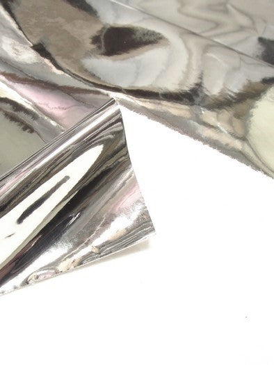 Silver Chrome Mirror Reflective Vinyl Fabric / By The Roll - 30 Yards