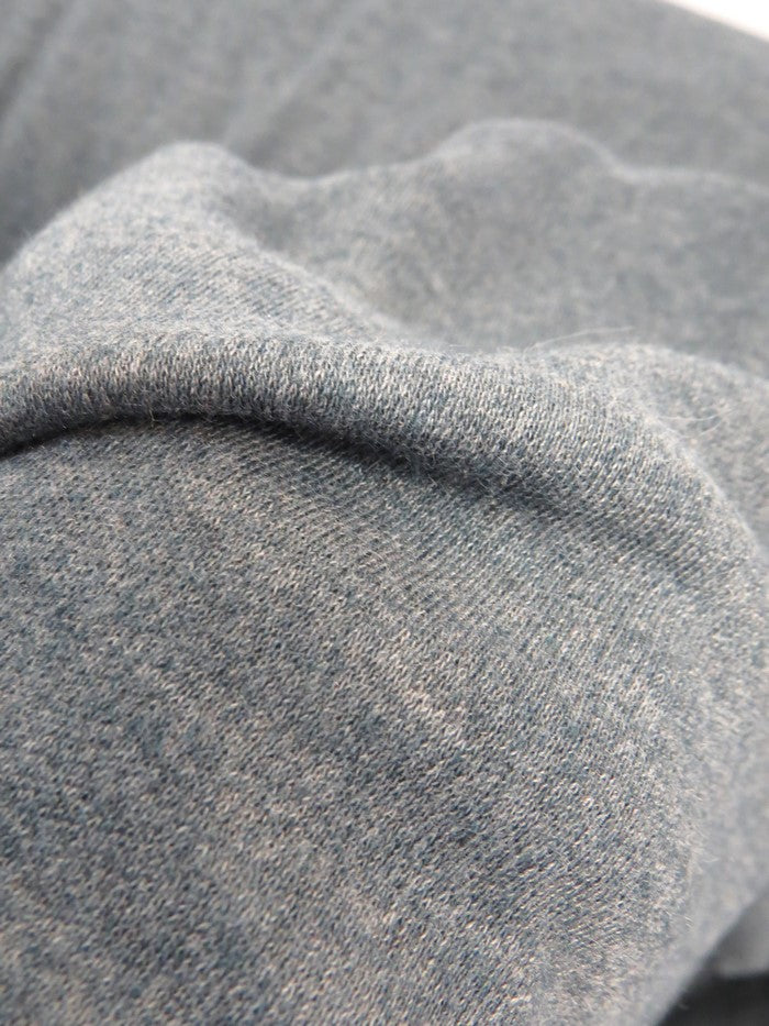 Heavy Interlock Poly Cotton Fabric  / Heather Gray / Sold By The Yard