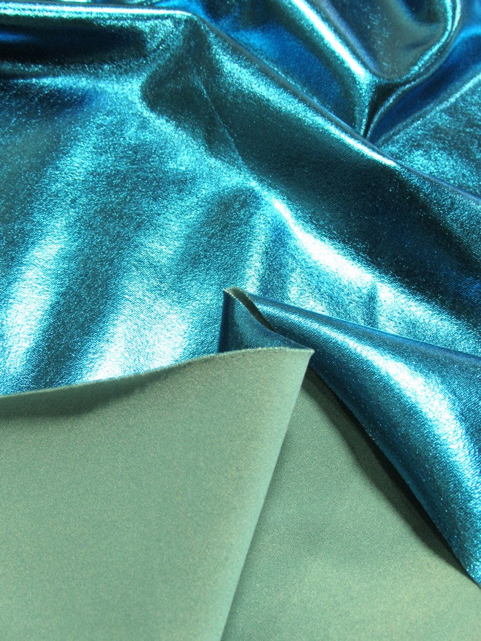 Metallic Foil Spandex Fabric / Silver / Stretch Lycra Sold By The Yard (Second Quality Goods)