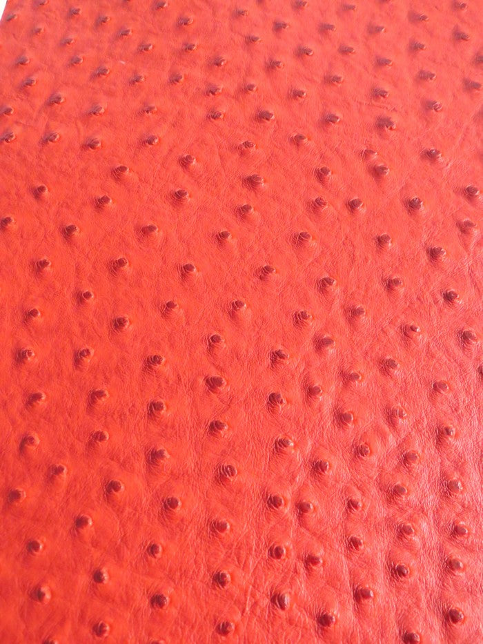 Red Classic Ostrich Upholstery Vinyl Fabric / Sold By The Yard - 0