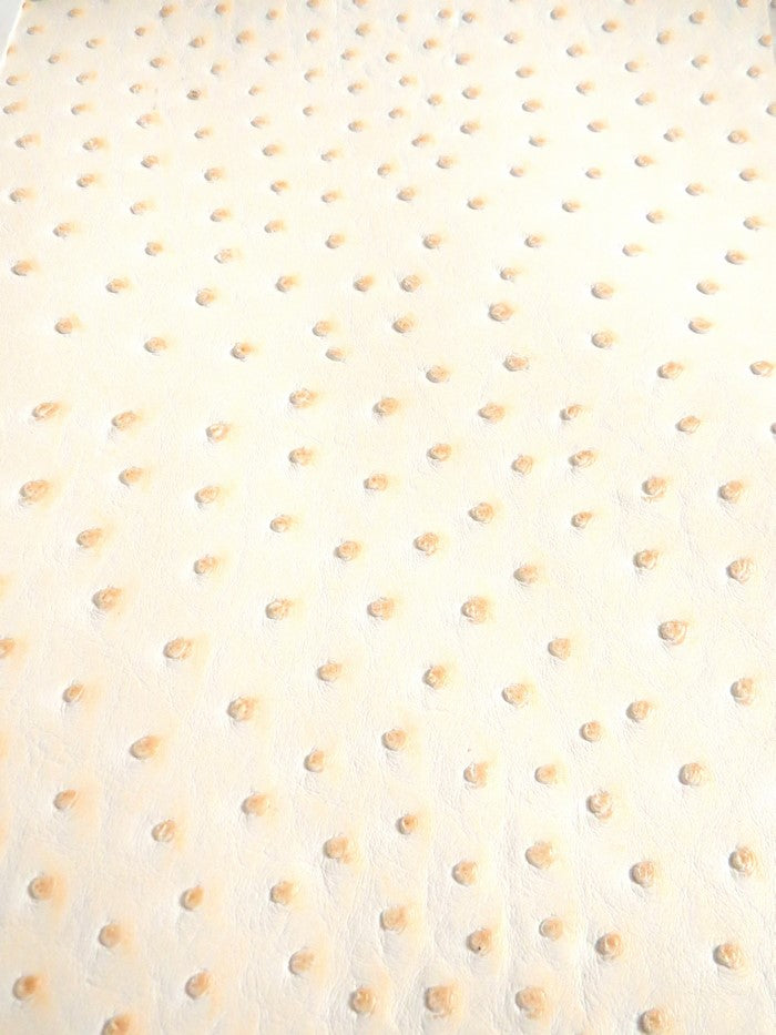 Cream Classic Ostrich Upholstery Vinyl Fabric / Sold By The Yard - 0