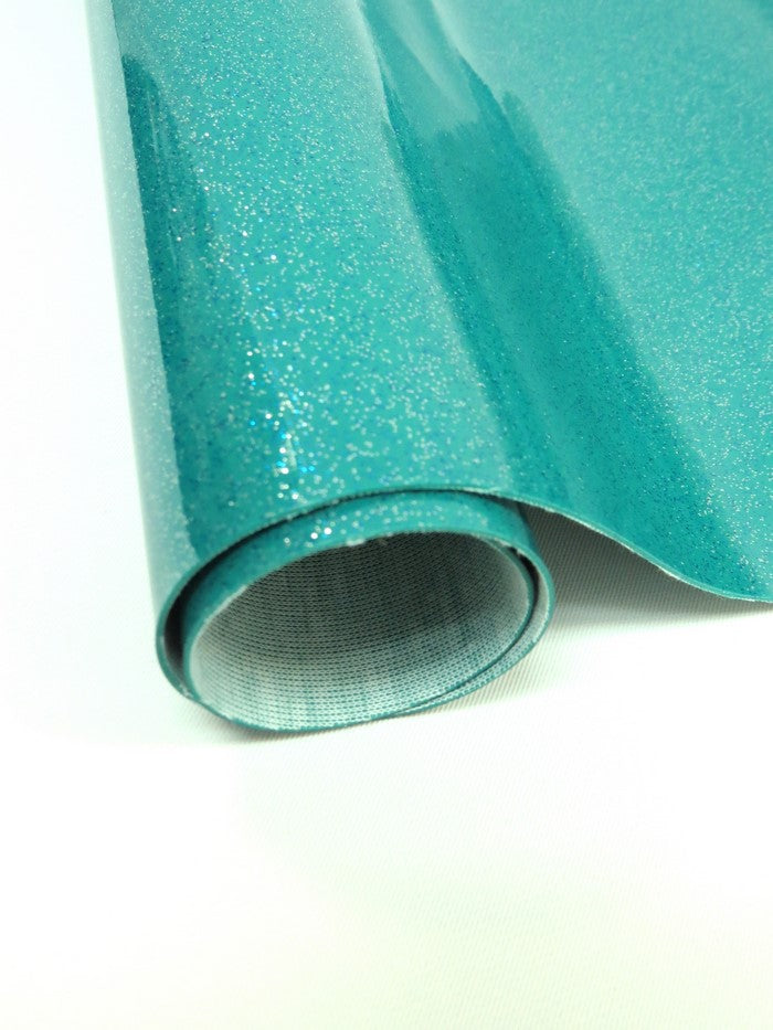 Ultra Sparkle Glitter Upholstery Vinyl Fabric / TEAL / Sold by The Yard