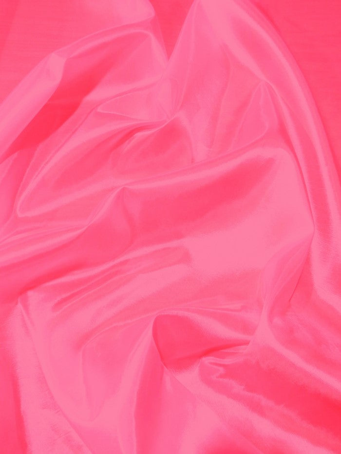 Solid Polyester Taffeta 58"/60" Fabric / Neon Pink / Sold By The Yard