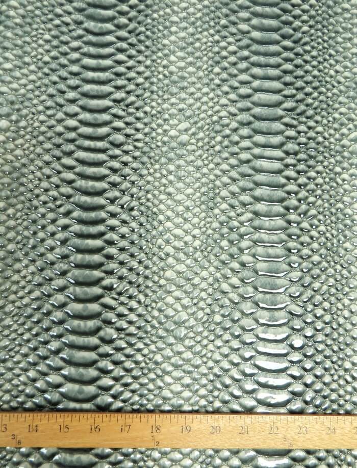 Shiny 3D Serpent Snake Embossed Vinyl Fabric / Mamba Black / By The Roll - 30 Yards