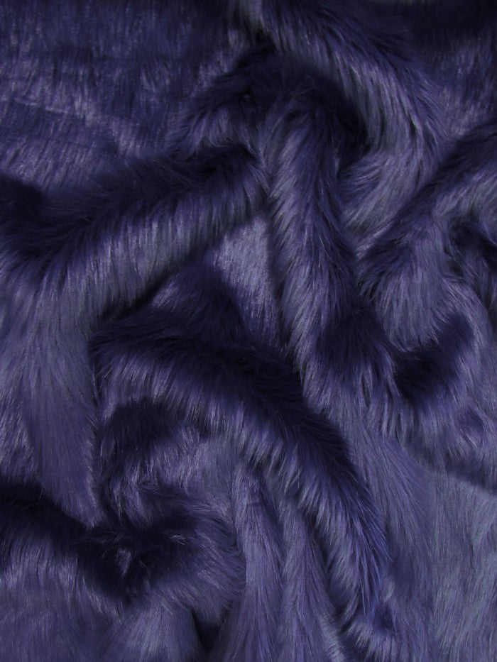 Eggplant Solid Shaggy Long Pile Faux Fur Fabric / By The Yard (Closeout)