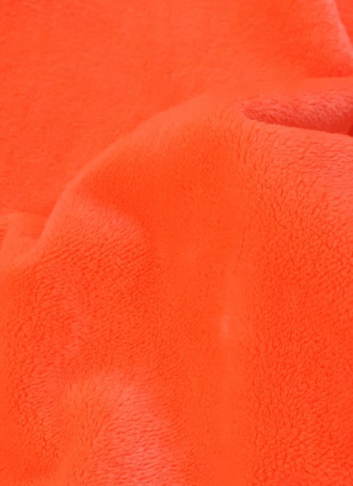 Neon Coral Minky Solid Baby Soft Fabric / Sold by the Yard