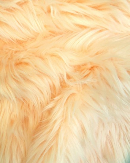 Sherbet Orange Solid Shaggy Long Pile Faux Fur Fabric / Sold By The Yard