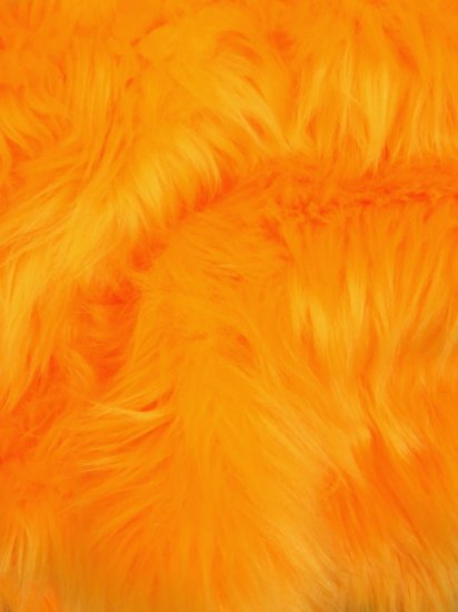 Mango Solid Shaggy Long Pile Faux Fur Fabric / Sold By The Yard (Closeout)