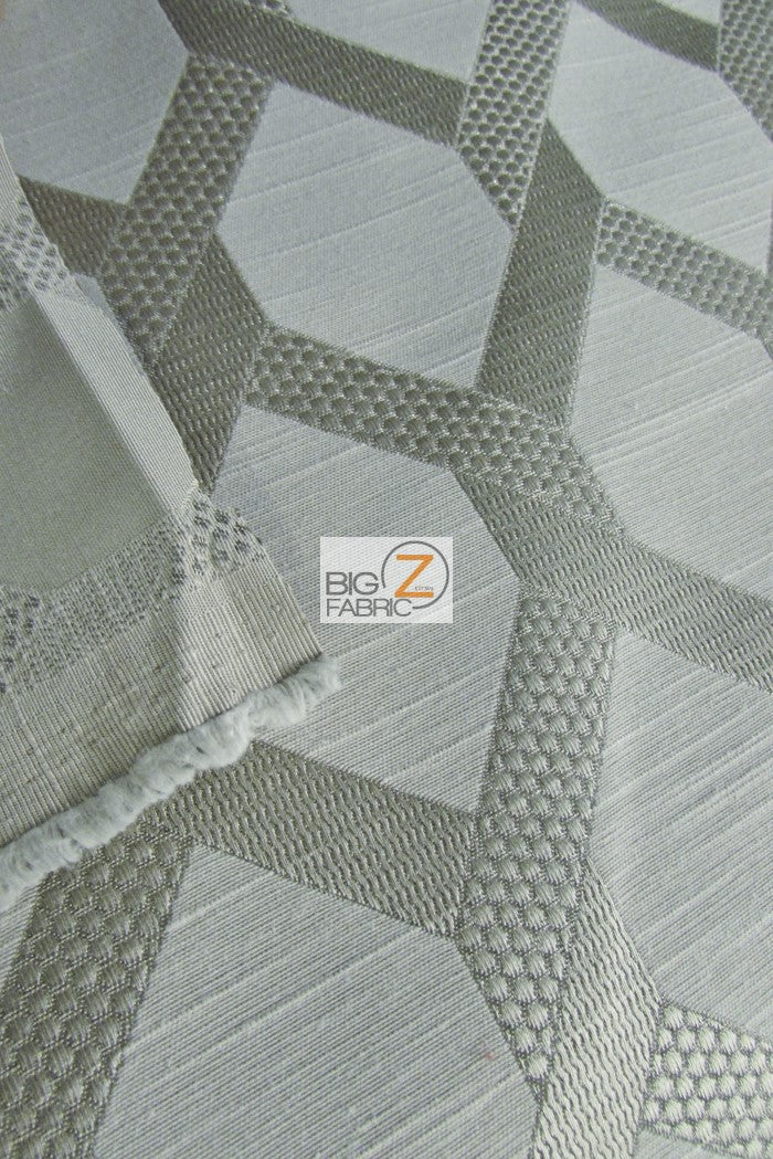 2 Tone Lattice Drapery Polyester Fabric / Linen / Sold By The Yard - 0