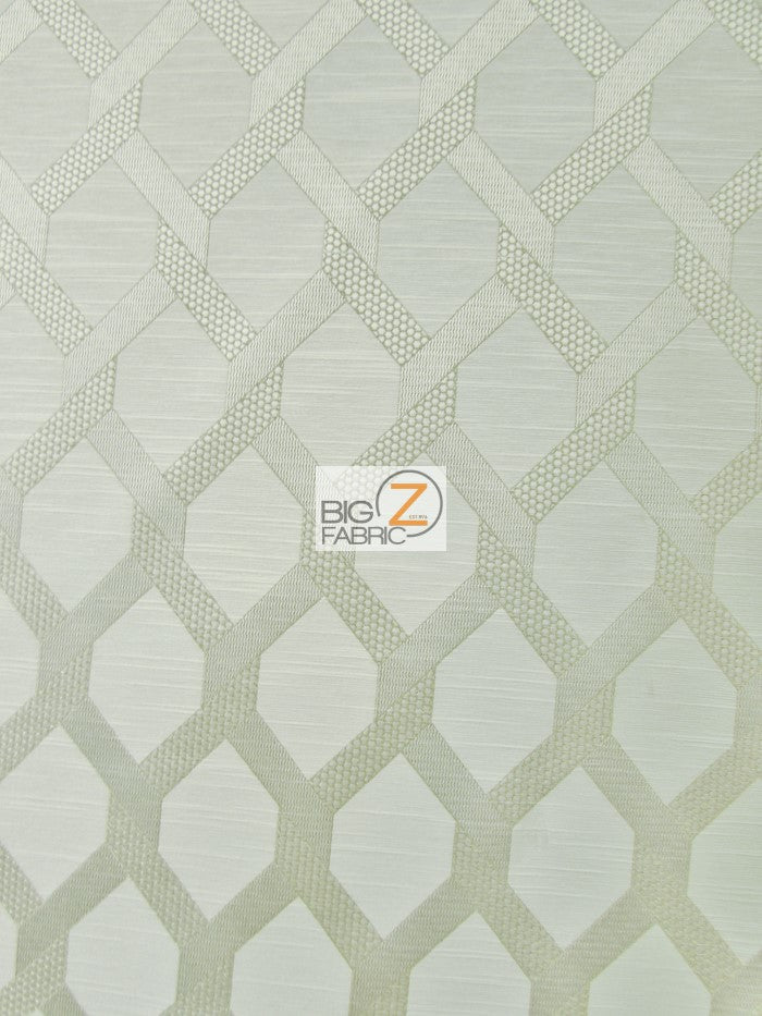 2 Tone Lattice Drapery Polyester Fabric / Pearl / Sold By The Yard