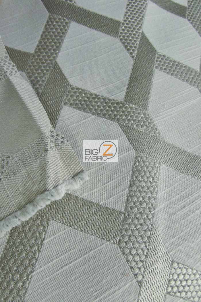 2 Tone Lattice Drapery Polyester Fabric / Silver / Sold By The Yard