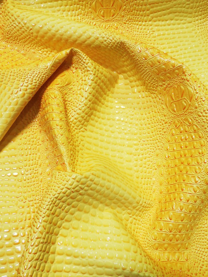 Reptile Yellow Florida Gator 3D Embossed Vinyl Fabric