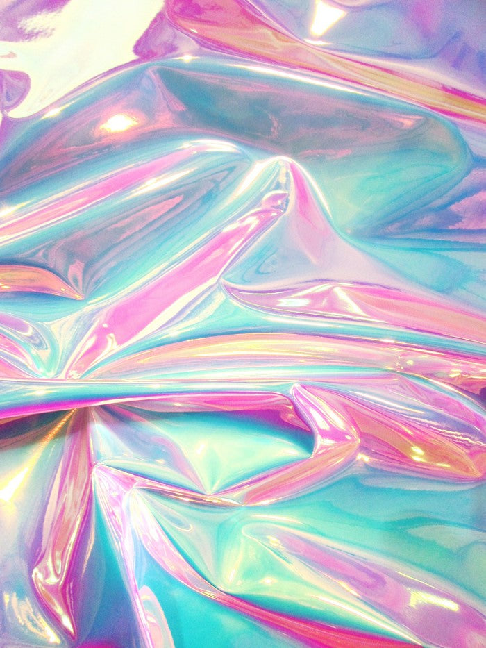 Pearl Holographic Multi-Color Chrome Vinyl Fabric / Sold By The Yard