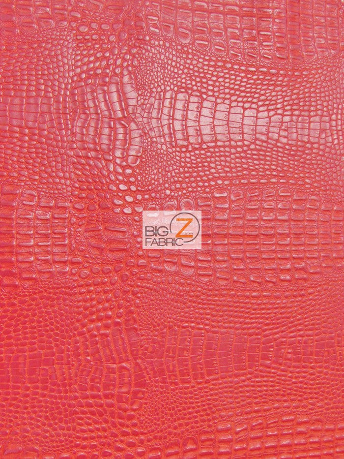 Fire Red Crocodile Marine Vinyl Fabric / Sold By The Yard - 0
