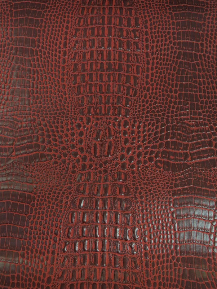 Crocodile Marine Vinyl Fabric - Auto/Boat - Upholstery Fabric / Deadpool Red / By The Roll - 30 Yards