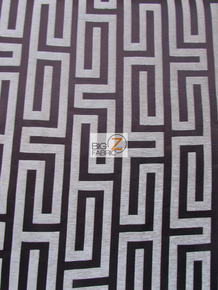 Abstract Trillium Maze Upholstery Fabric / Brown / Sold By The Yard