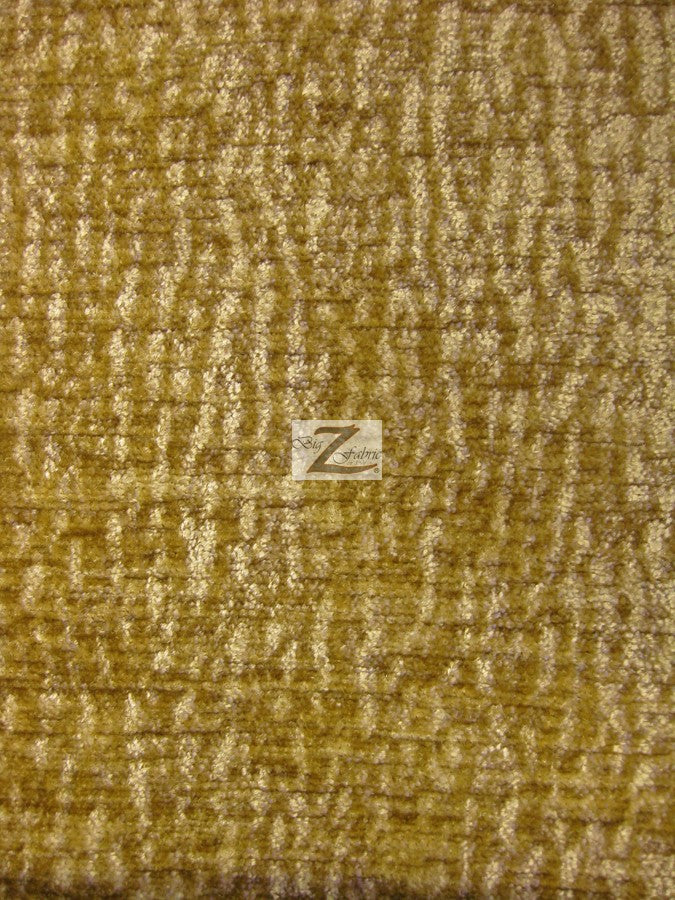 Crushed Chenille Everest Fabric / Golden / Sold By The Yard