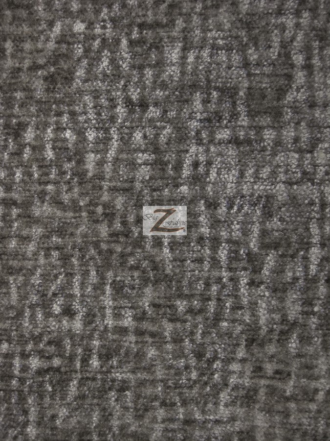Crushed Chenille Everest Fabric / Gray / Sold By The Yard
