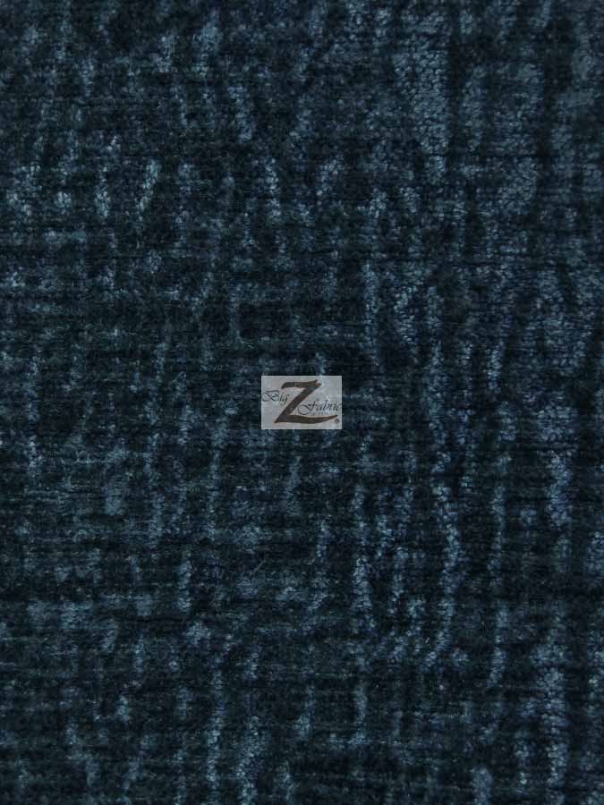 Crushed Chenille Everest Fabric / Midnight / Sold By The Yard