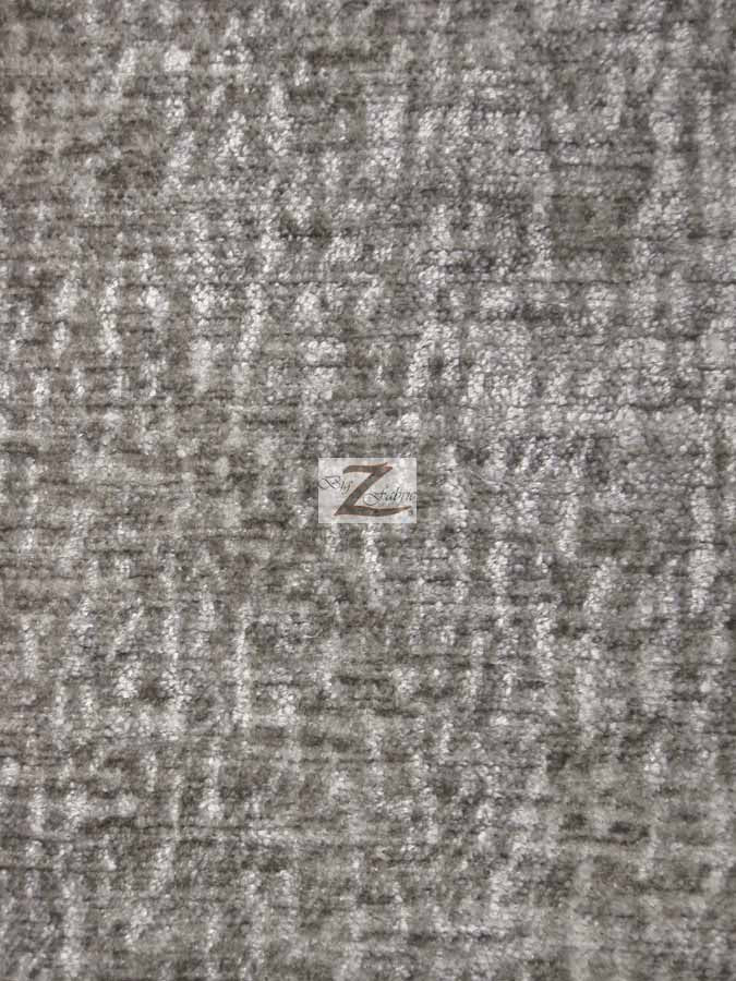 Crushed Chenille Everest Fabric / Shadow / Sold By The Yard