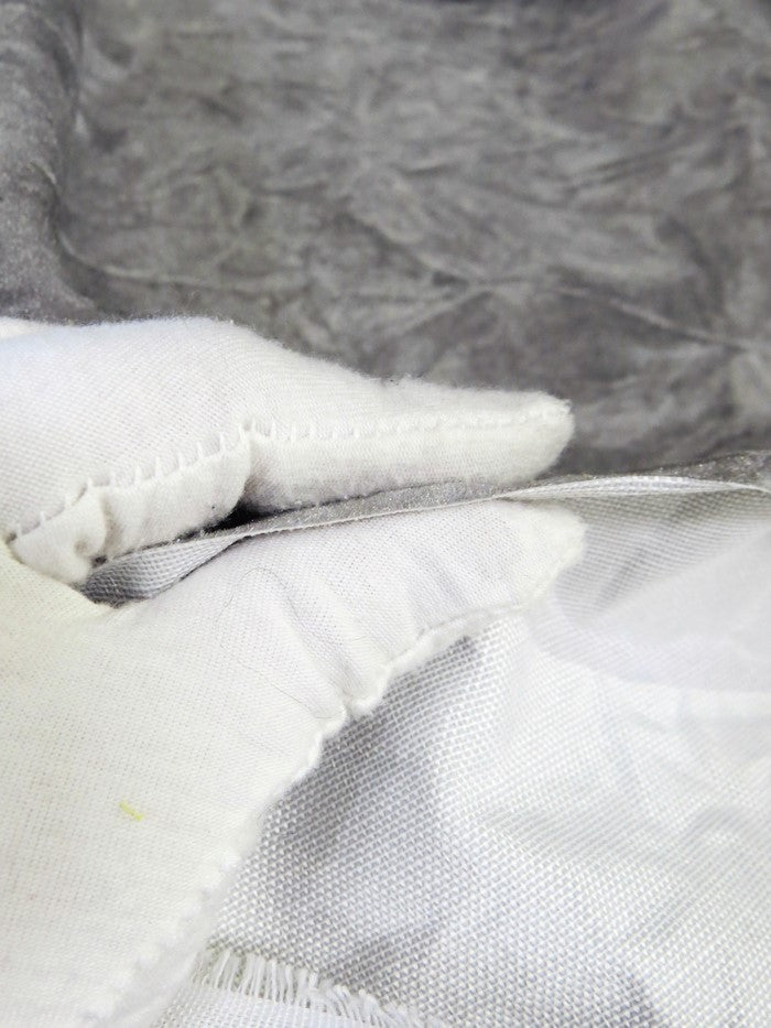 Crush Flocking Upholstery Velour Velvet Fabric / Gray / Sold By The Yard