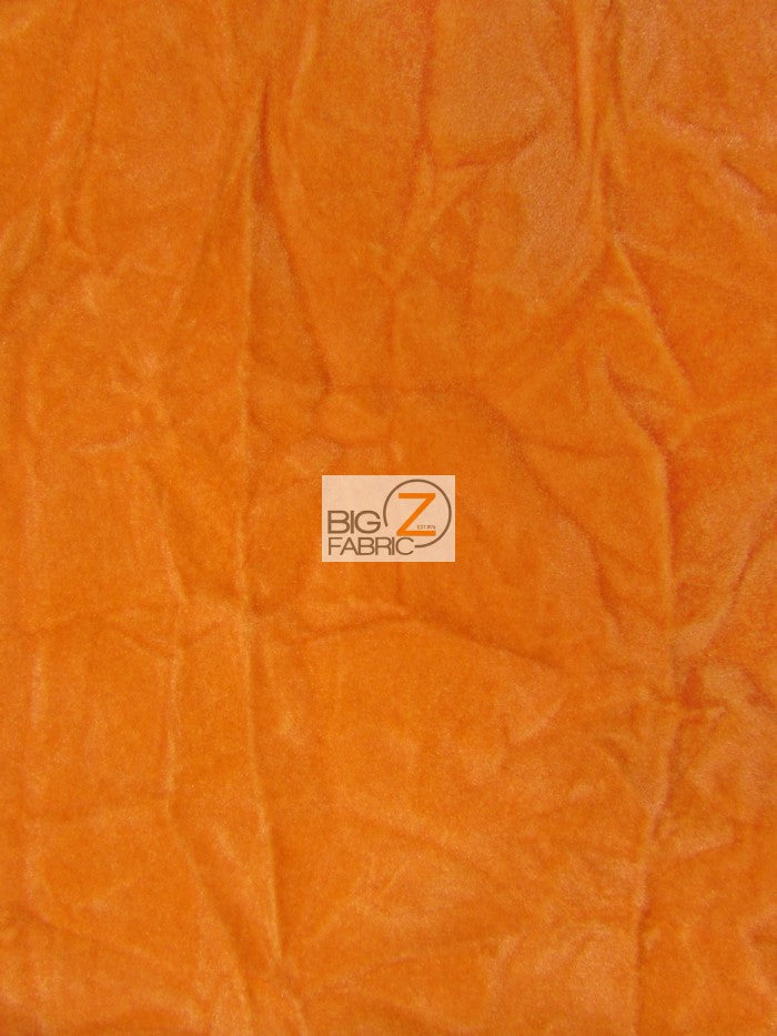 Crushed Flocking Upholstery Velvet Fabric / Orange / 40 Yard Roll