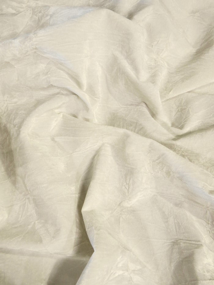 Crush Flocking Upholstery Velour Velvet Fabric / White / Sold By The Yard